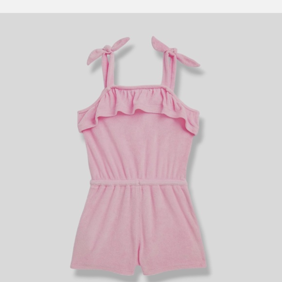 Polo Ralph Lauren NWT Girls Size 7 Sleeveless Ruffled Cotton-Blend Terry Romper - Picture 2 of 5